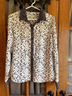 New York & Company Lightweight Stars Blouse M